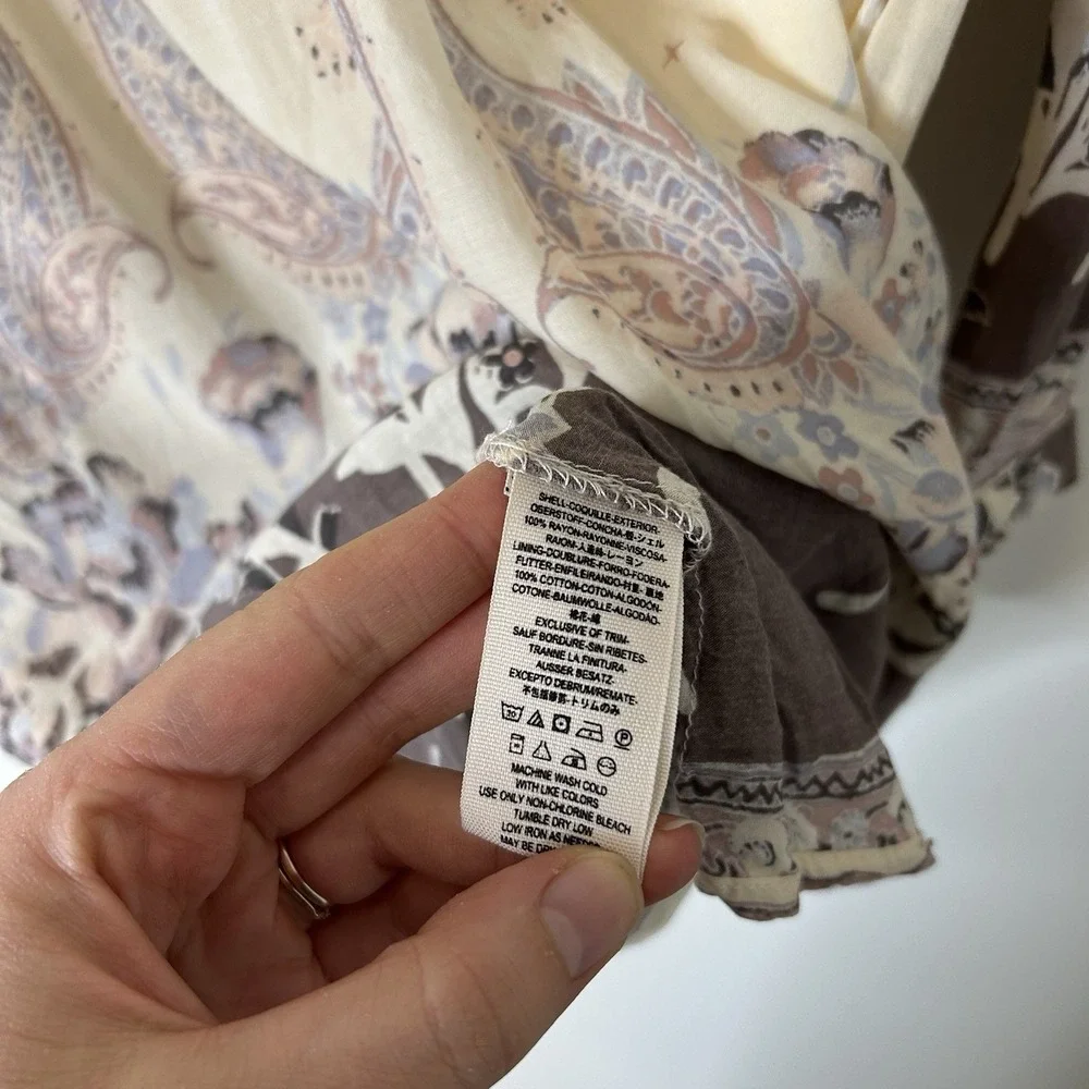 Free People Sierra Valley Printed Voile Mini Dress Women's Small Bohemian
